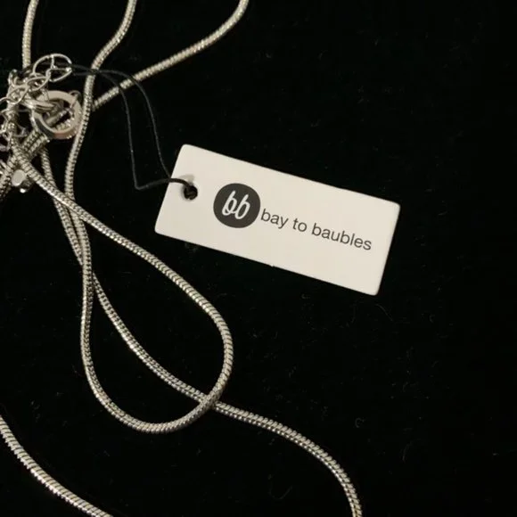 Bay to Baubles (Stitchfix) Necklace Silver Tone Teardrop Pendant NWT Perfect - Picture 5 of 5